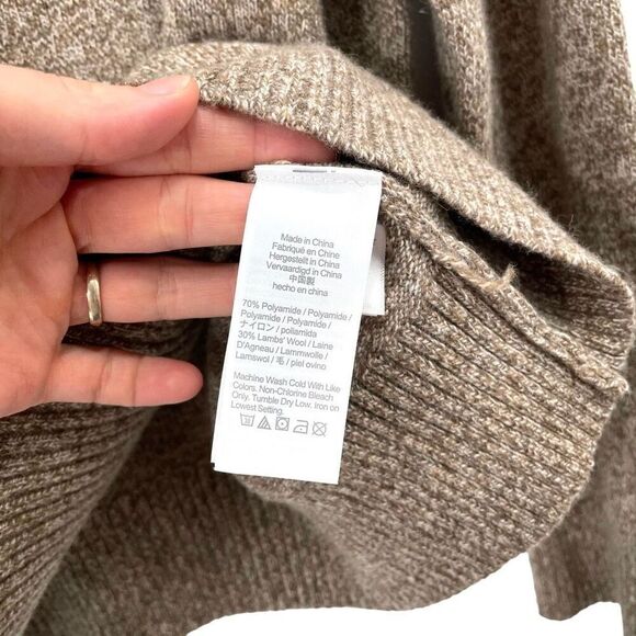 NEW J. Crew Crewneck sweater in supersoft lambswool blend Size XL neutral tan br - Picture 4 of 4